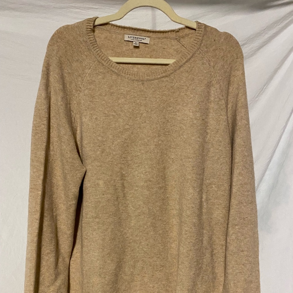 Liverpool Beige Tan Super Soft Crewneck Sweater